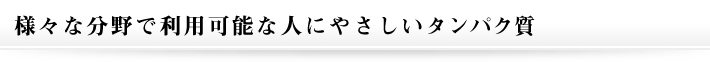 様々な分野で利用可能な人にやさしいタンパク質