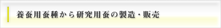 養蚕用蚕種から研究用蚕の製造・販売